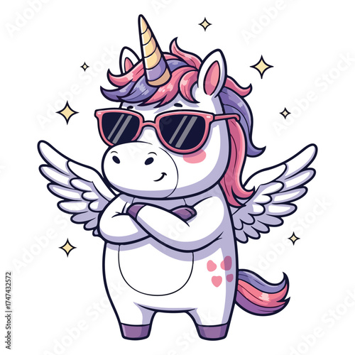 Cute Magical Unicorn Vector 