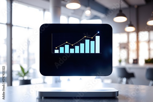 Contemporary office design data visualization for professional business growth insights