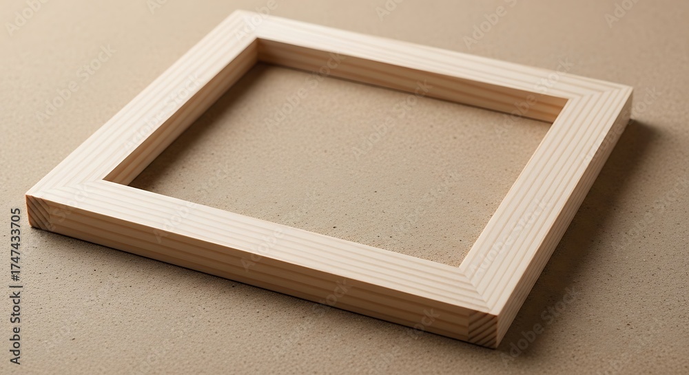 Fototapeta premium Wooden frame on a textured background, ready for creative content insertion