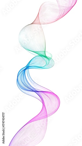 Abstract swirling ribbons of translucent color
