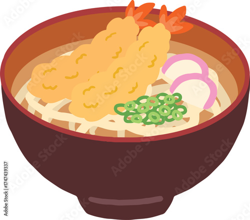 天ぷらうどんのイラスト