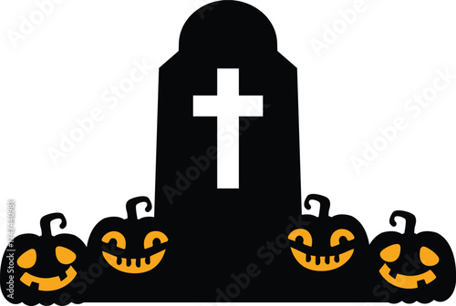 Tombstones in Graveyard Illustration 