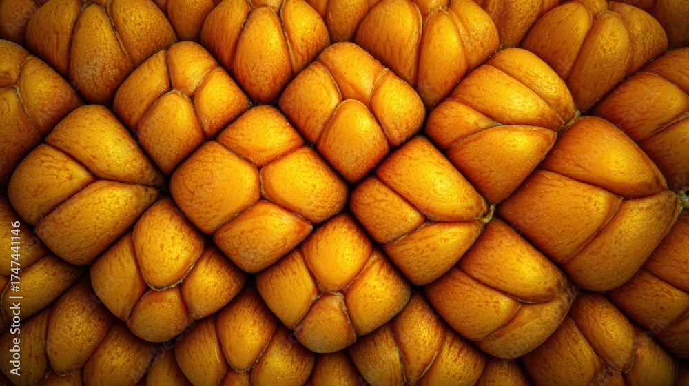 Fototapeta premium Close-up View of Vibrant Orange Fruit Surfaces With Textured Patterns Revealing Their Natural Beauty and Intricate Details