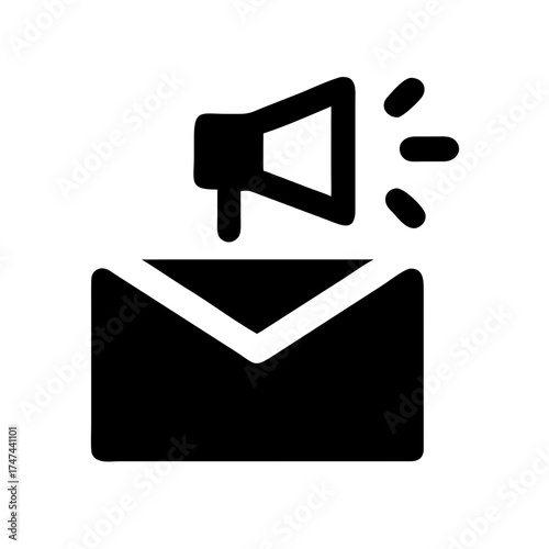 Email marketing campaign with megaphone