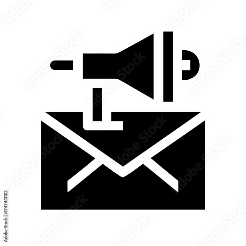 Email marketing strategy with megaphone