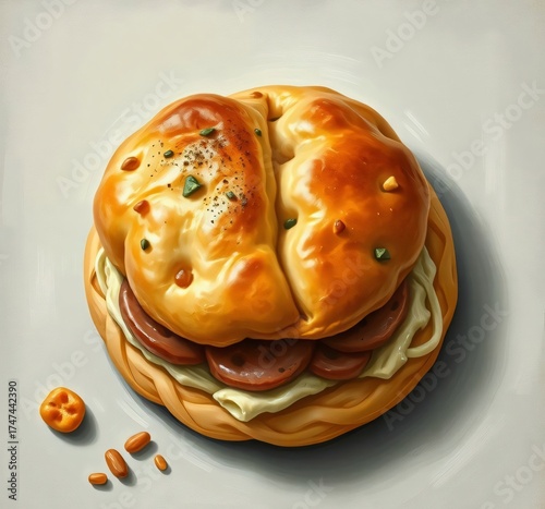 food, pastry, baked, sweet, bun, bakery, bread, dessert, breakfast, isolated, cake, white, snack, pie, fresh, tasty, meal, delicious, homemade, baking, sugar, roll, brown, plate, gourmet