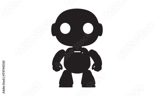 silhouette of a ai robot man