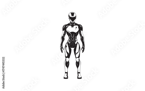 silhouette of a ai robot man