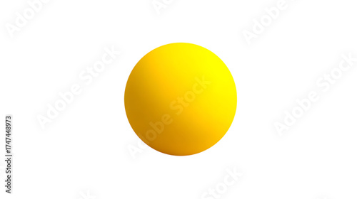 A yellow sphere isolated on transparent background, a simple and bright object