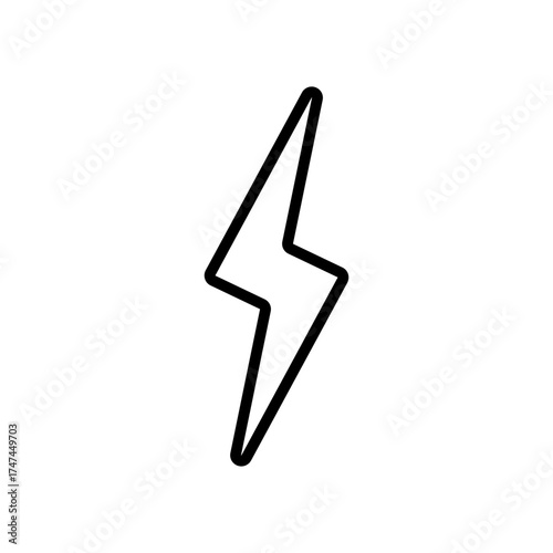 simple black lightning icon on white background