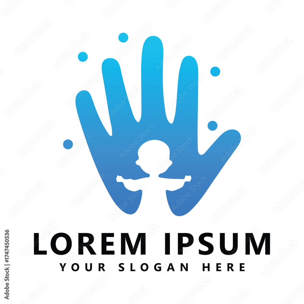 Fototapeta premium Family and kids design element vector template illustration