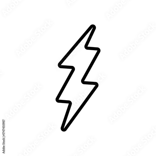 simple black lightning icon on white background