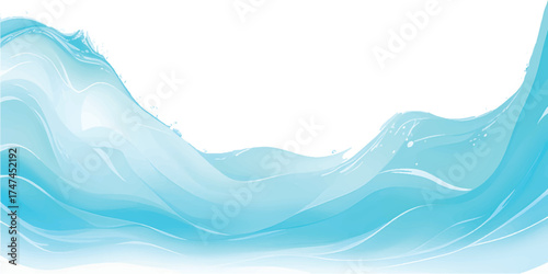 Abstract blue wave vector illustration design for a clean ocean water background