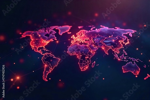 Glowing Network Nodes Seamless Global Connectivity and Data Integration