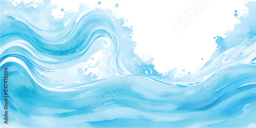 Abstract blue water wave design vector illustration for a fresh sea splash wallpaper background