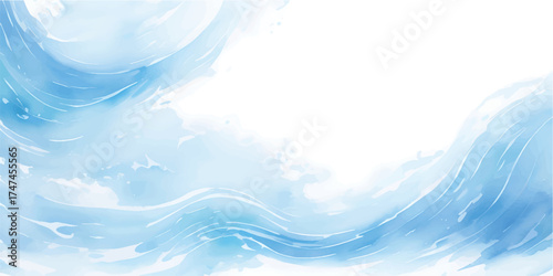 Abstract blue wave vector illustration with a light flowing motion design for a futuristic water concept backdrop