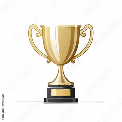 Golden trophy on a black base, symbolizing achievement and victory in competitions and awards ceremonies