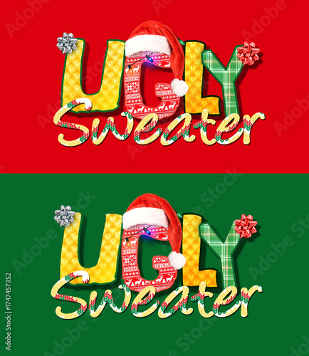 Ugly Sweater Christmas Logo Text Ad