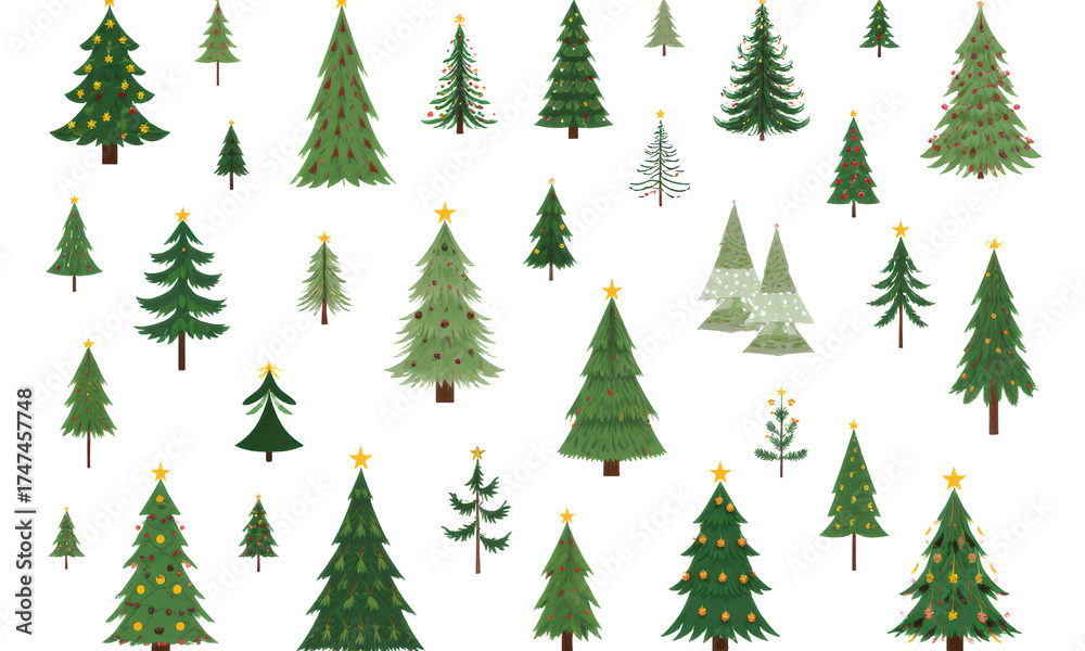 Obraz premium Charming Christmas Tree Collection