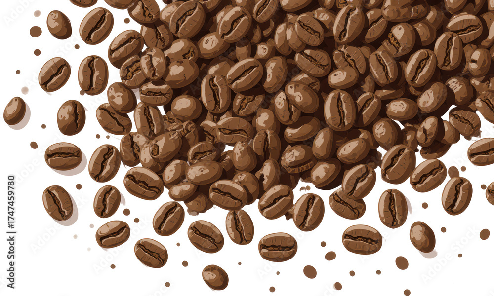 Obraz premium Rich Roasted Coffee Beans Scatter