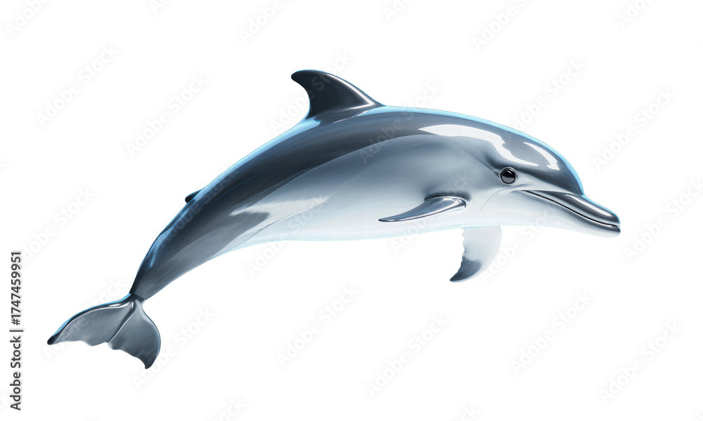 Obraz premium Sleek Dolphin in Motion: Aquatic Majesty