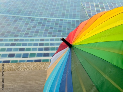 rainbow colored umbrella