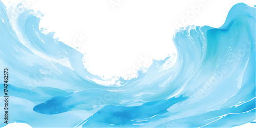 Abstract blue water splash and wave pattern for a liquid texture design background