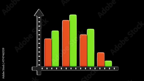 3D Animation of Bar Chart | Alpha Channel