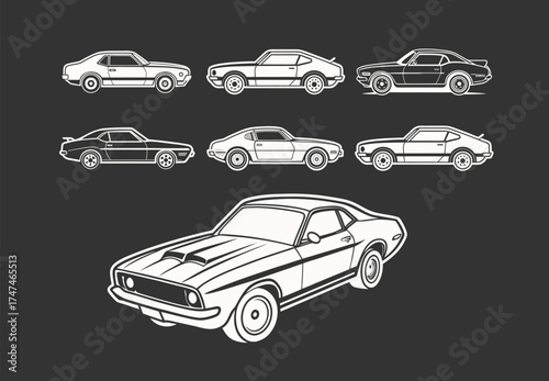 retro car vector illustration