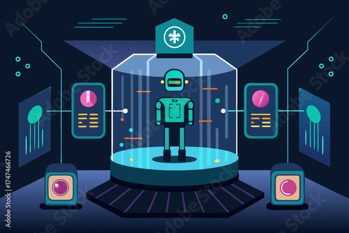 ai operated surveillance chamber with holographic