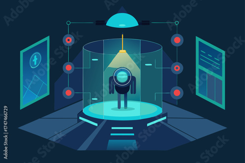 ai operated surveillance chamber with holographic