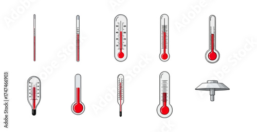 Collection of various thermometer designs