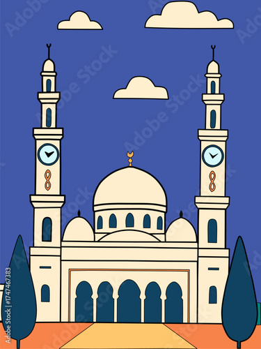 mosque in abu dhabi. The mosque building is the center of worship for Muslims to pray and supplicate. The mosque is an icon of Muslim worship. 