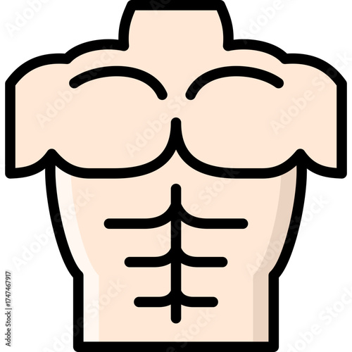 chest icon illustration design with filled outline
