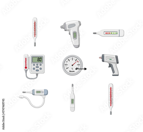 Medical thermometers and temperature measuring devices