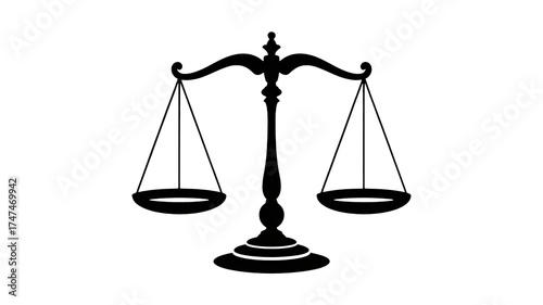 Symbol of justice scales balancing fairness and equality concept