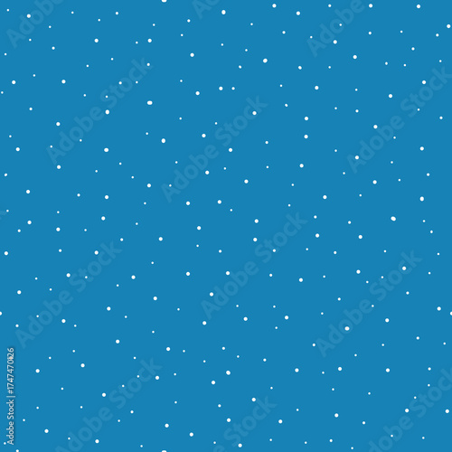 Seamless snowfall pattern, falling snow, chaotic dots, vector design