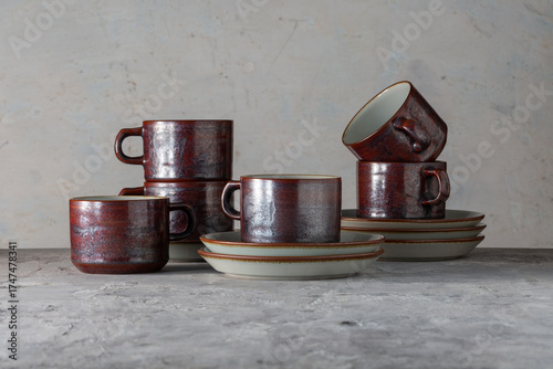 Fototapeta Thule Cup & Saucer Denmark Stoneware 1980s