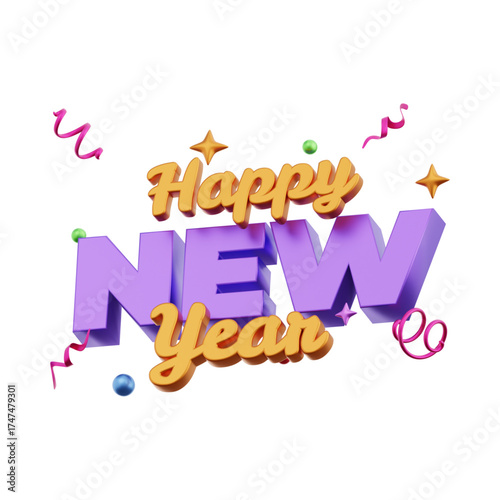 Stylized red number 2026 with 3D volumetric effect for New Year celebration design