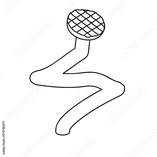 Outline for Coloring of Nail Stainless Steel and Iron Pins. Construction and Wooden Work Equipment. Vector Illustration.