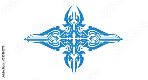 Abstract blue symmetrical design with intricate patterns, 29