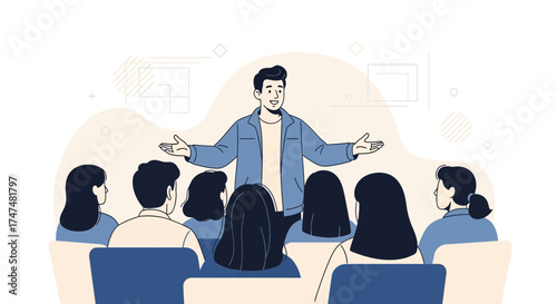 Inspiring Presentation Delivers Information For Gathered Individuals During A Session
