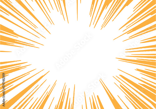 An abstract background featuring radial lines emanating outwards from a central white space, creating a sense of speed or impact.