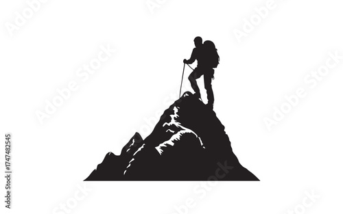 man and mountains tree black silhouette