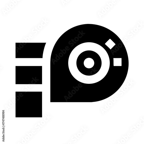 Vector art of silhouette illustration of a tape measure, , representing measurement, construction, and precision in design