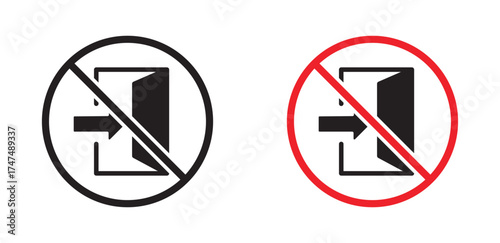 No Entry Allowed Prohibition Sign , Stop symbol and no exit access. Warning and information symbol icon for the general public. Vector illustration 