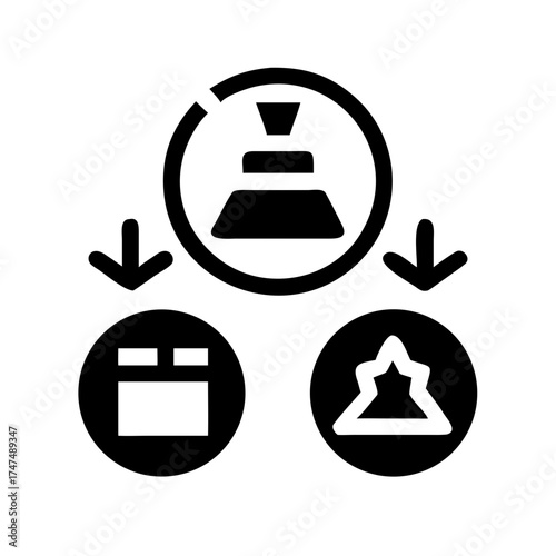 Diagram showing a process with two outputs