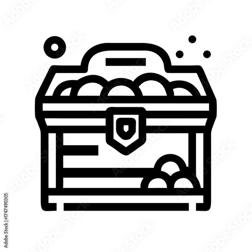 Treasure chest full of gold coins