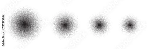 Circle Noisy Effect Illustration with Varying Sizes: Vector Art