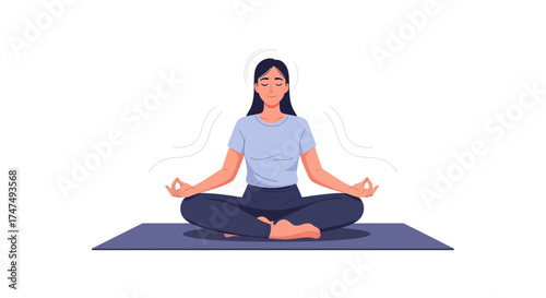 Woman meditating in lotus position